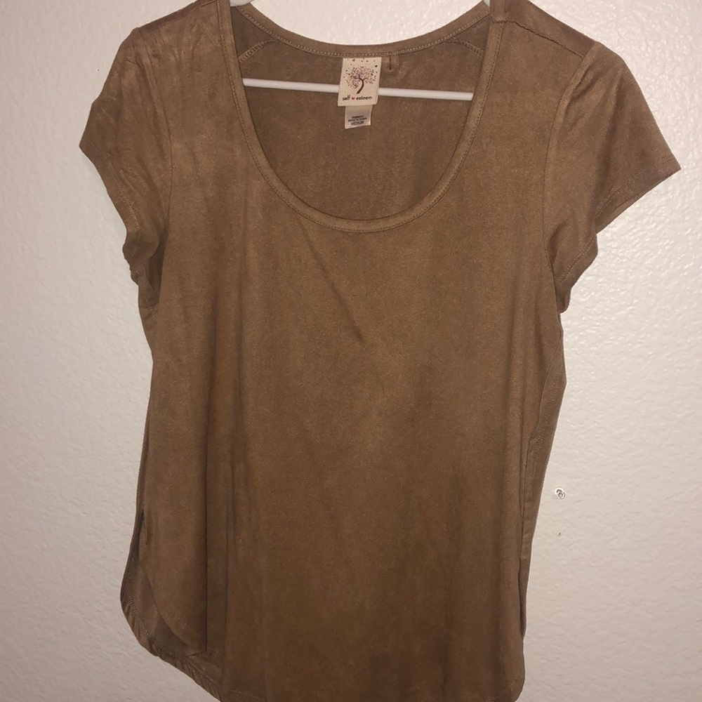 Faux suede t-shirt